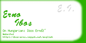 erno ibos business card